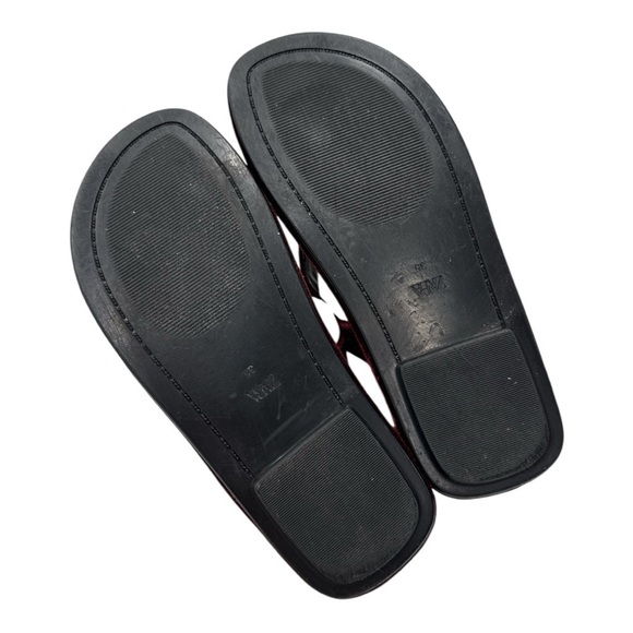 Zara  Velvet Flip Flops Burgundy size 35 US 5 - Picture 9 of 9